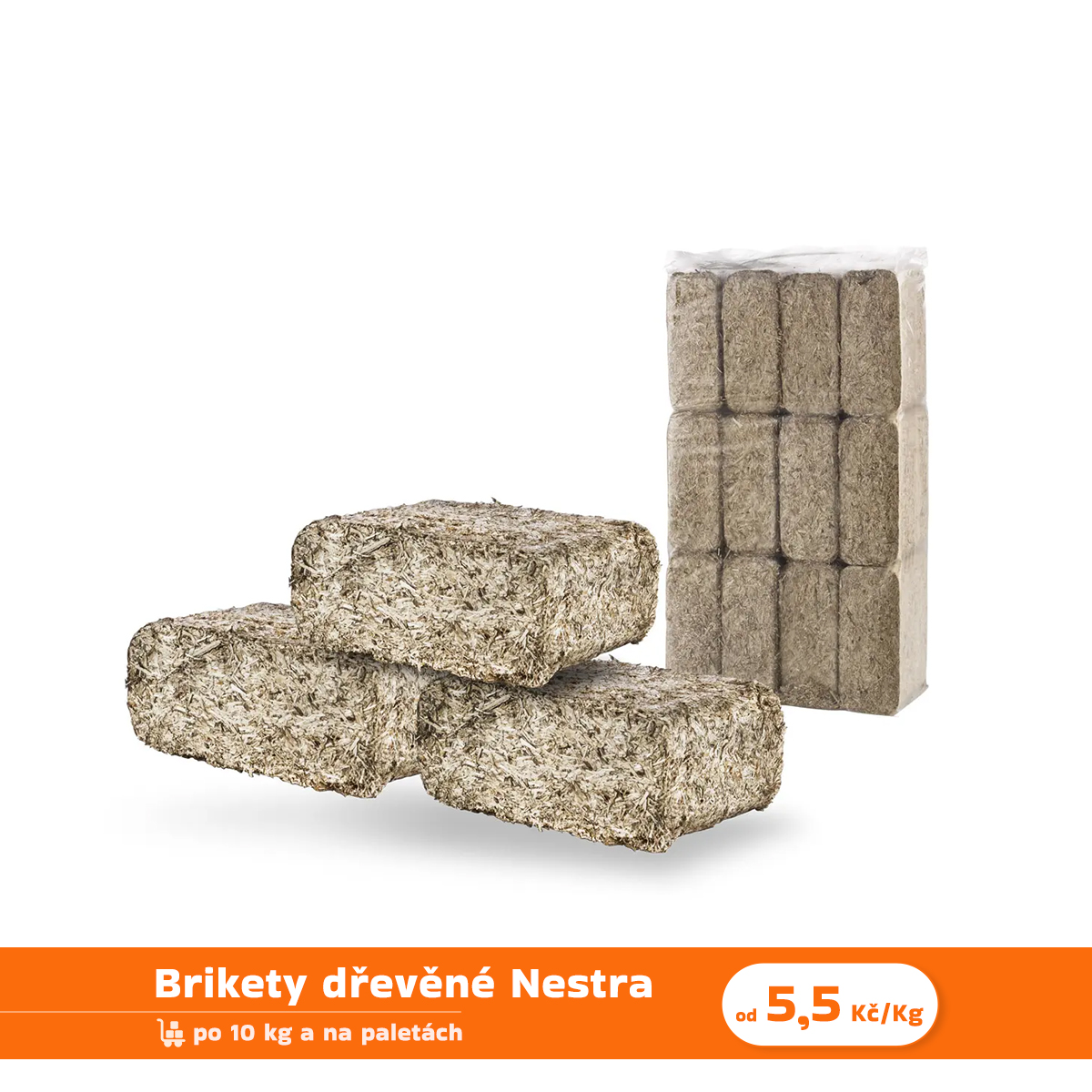 LNĚNÉ BRIKETY – 1000 kg (1 paleta)