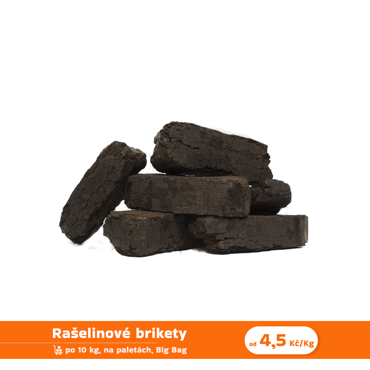 RAŠELINOVÉ BRIKETY - 1000 kg (1 paleta)