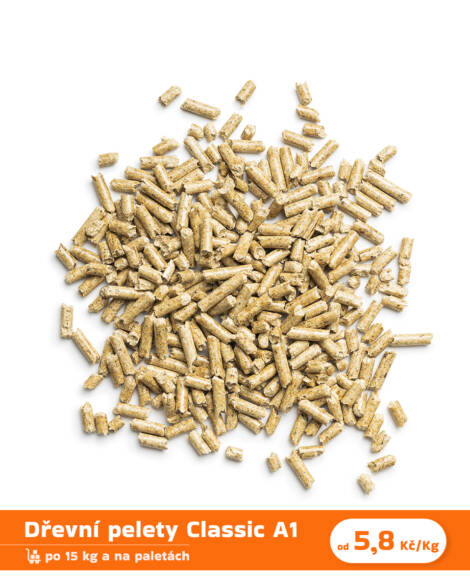 DŘEVĚNÉ PELETY CLASSIC A1 - 1050 kg (1 paleta)